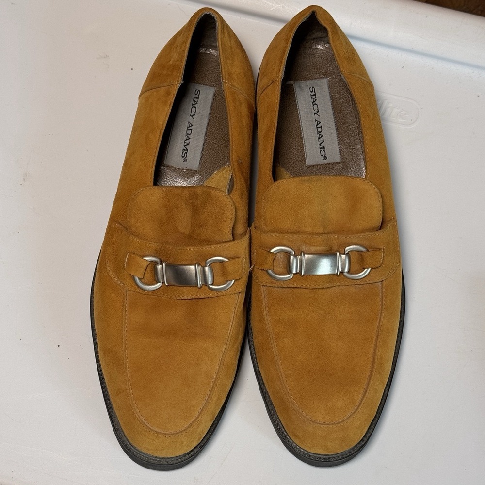 Stacy Adams Brown Suede Leather Horsebit Buckle Loafers Dress Shoes Men's 12M